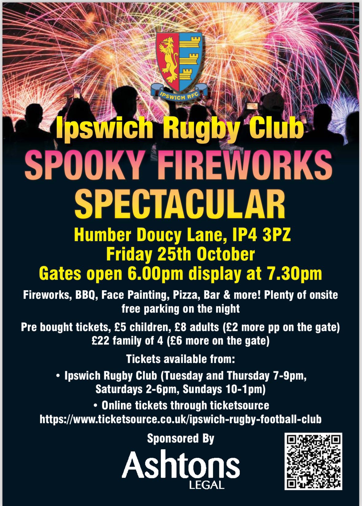 Ipswich Rugby Club Spooky Fireworks Spectacular