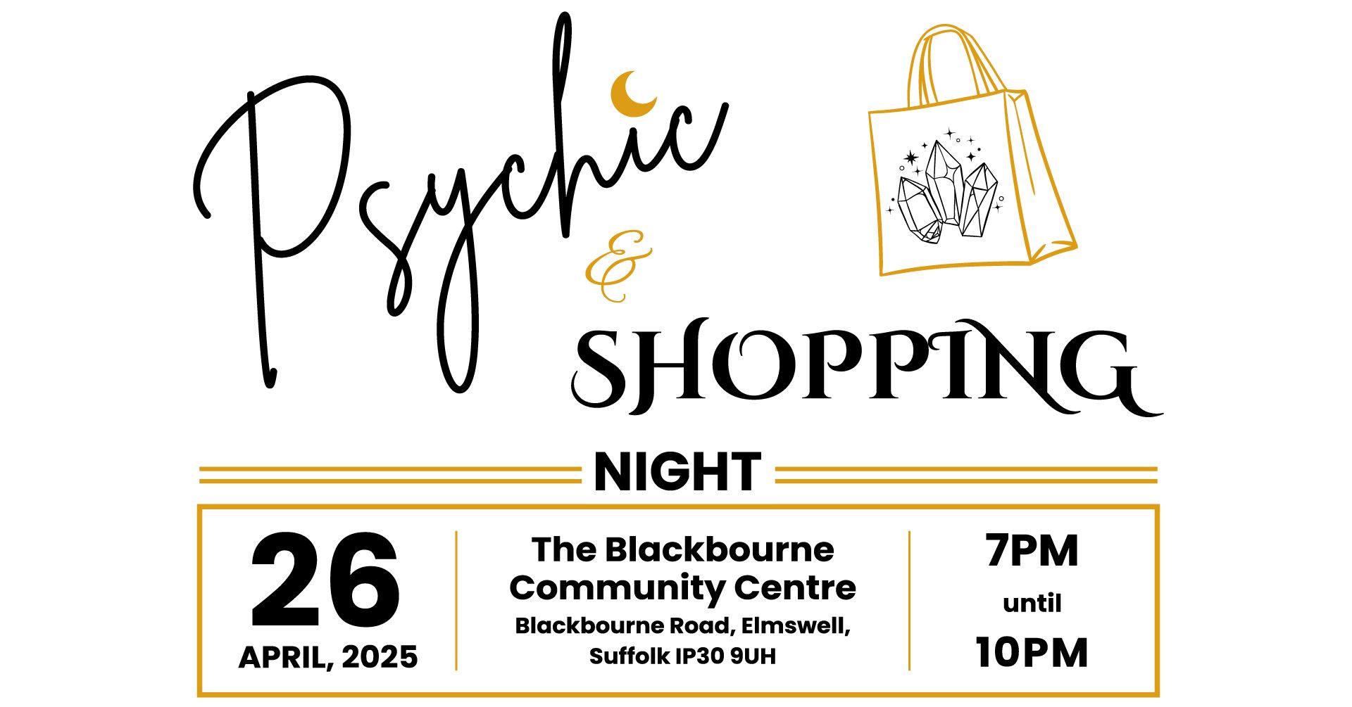 🧙‍♀️ Psychic & Shopping Night – Elmswell, Suffolk