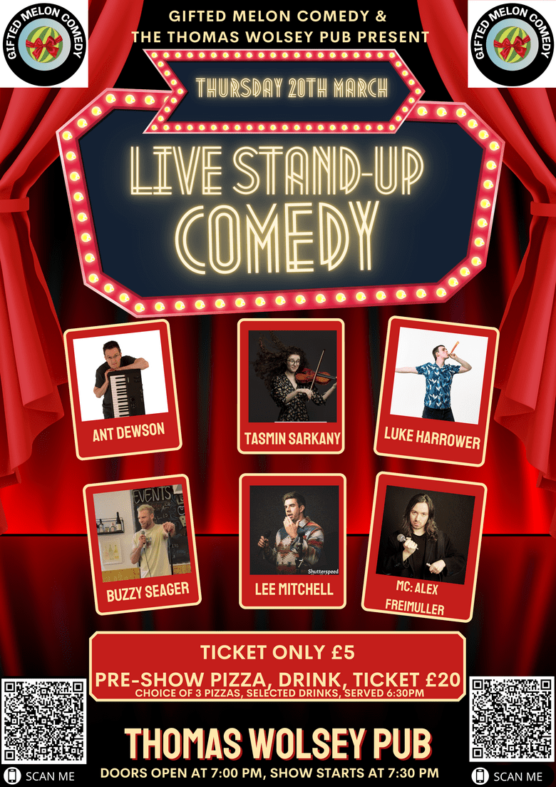 🎤 Live Stand-Up Comedy at Thomas Wolsey Pub!