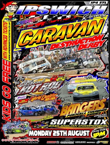 🎪 Caravan Oval Destruction Derby – Foxhall Stadium Ipswich