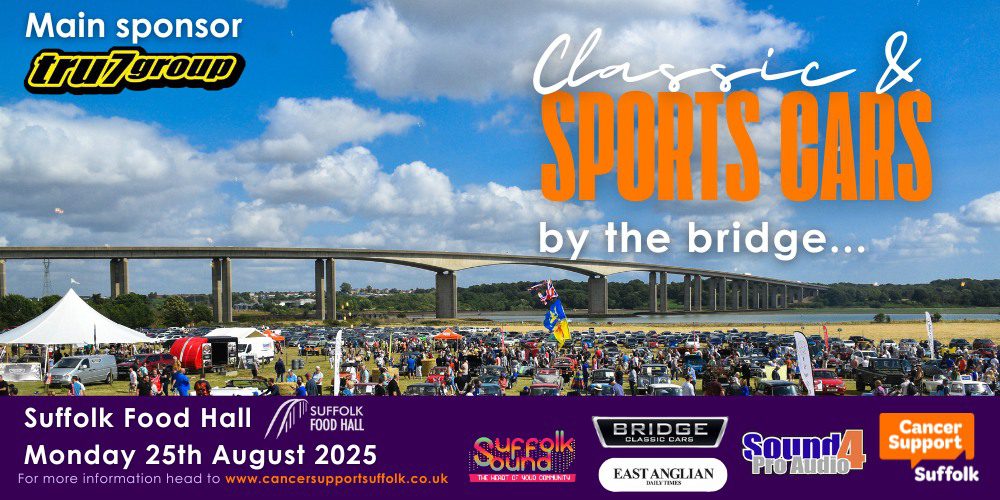 🚗 Classic & Sports Cars by the Bridge – Suffolk Food Hall Car Show 2025